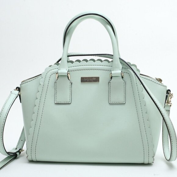 kate spade Handbags - Leather Cow-hide Kate Spade Mint Green Woman's Medium Crossbody Satchel